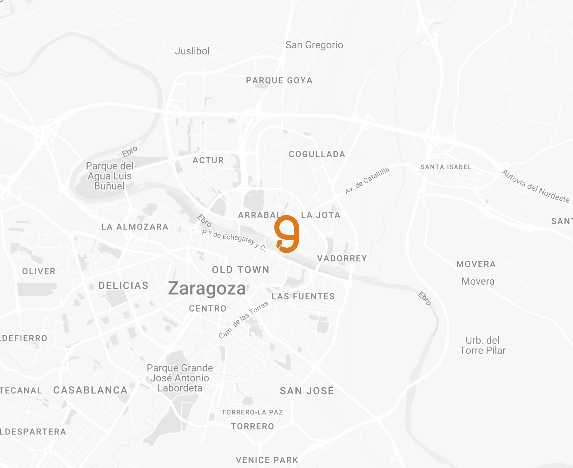 Mapa de la ubicación de Agma Gestión en Zaragoza
